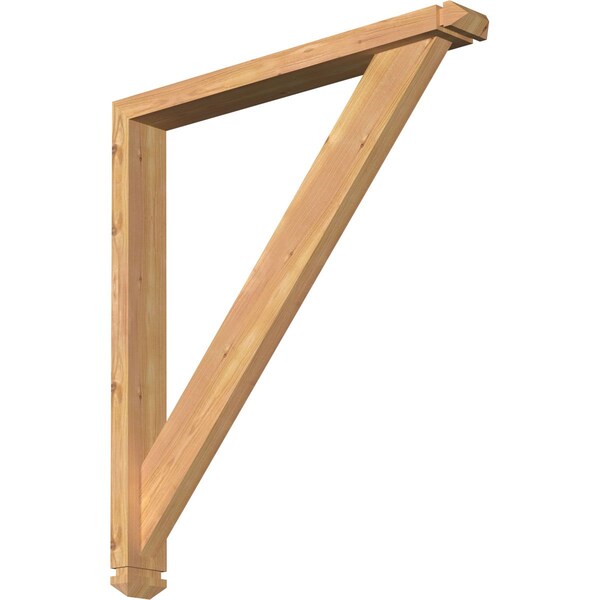 Ekena Millwork Traditional Arts and Crafts Smooth Bracket w/ Offset Brace, Western Red Cedar, 3 1/2"W x 28"D x 32"H BKT0402X28X32TRA03SWR - main